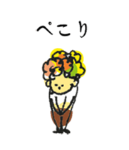 Happy Boy's head flower garden. sticker #9447421