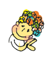 Happy Boy's head flower garden. sticker #9447424