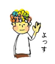 Happy Boy's head flower garden. sticker #9447429