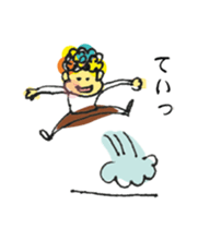 Happy Boy's head flower garden. sticker #9447438