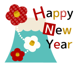 Adult cute New Year's cards sticker #9451539