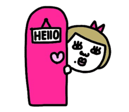 Old-fashioned but cute girls everyone sticker #9452048