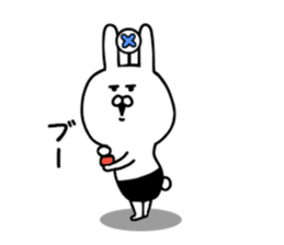 Rabbits wearing black pants sticker #9452895