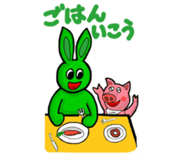 Midori usagi and his friends sticker #9453757