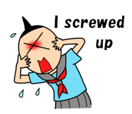 Girls of the funny hairstyle sticker #9458510