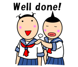 Girls of the funny hairstyle sticker #9458512