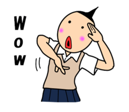 Girls of the funny hairstyle sticker #9458516