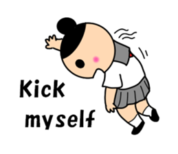 Girls of the funny hairstyle sticker #9458521