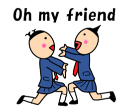 Girls of the funny hairstyle sticker #9458524