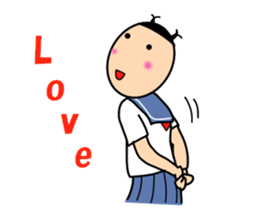 Girls of the funny hairstyle sticker #9458526