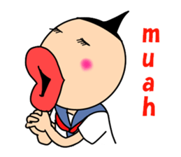 Girls of the funny hairstyle sticker #9458527