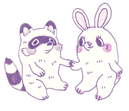 Bunny and Raccoon sticker #9463408