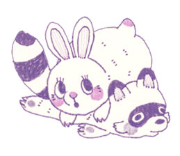 Bunny and Raccoon sticker #9463411