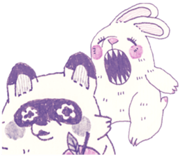 Bunny and Raccoon sticker #9463415