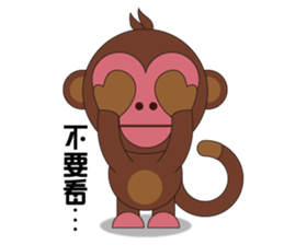 Naughty Luckily Monkey sticker #9464022