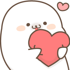 Sticker of a cute seal Used word