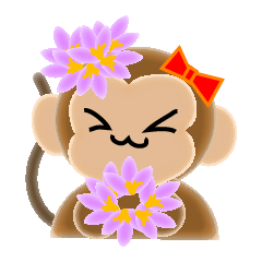 Sticker of 2016 zodiac girl monkey