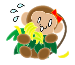 Sticker of 2016 zodiac girl monkey sticker #9471452