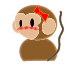 Sticker of 2016 zodiac girl monkey sticker #9471453