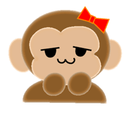 Sticker of 2016 zodiac girl monkey sticker #9471459