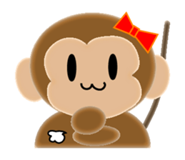 Sticker of 2016 zodiac girl monkey sticker #9471461