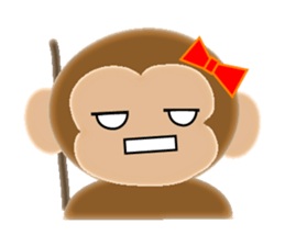 Sticker of 2016 zodiac girl monkey sticker #9471463