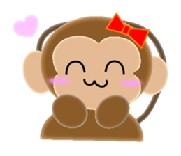 Sticker of 2016 zodiac girl monkey sticker #9471468