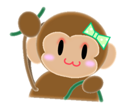 Sticker of 2016 zodiac girl monkey sticker #9471471