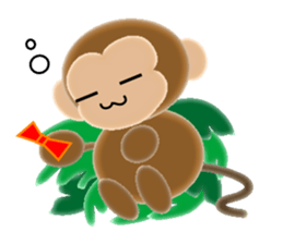 Sticker of 2016 zodiac girl monkey sticker #9471478