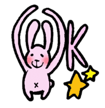 The rabbit with a long hand sticker #9471690