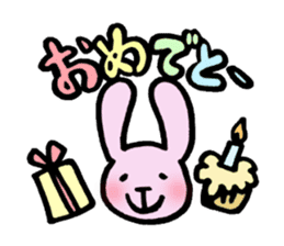The rabbit with a long hand sticker #9471693