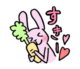 The rabbit with a long hand sticker #9471699