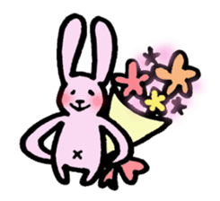 The rabbit with a long hand sticker #9471727