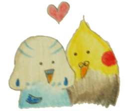 Cockatiel & Budgerigar (Hand-painted) sticker #9471925