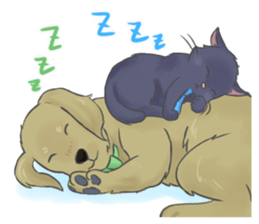 friendly cat&dog sticker #9474519