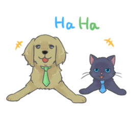 friendly cat&dog sticker #9474520