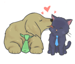 friendly cat&dog sticker #9474521