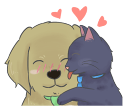 friendly cat&dog sticker #9474522