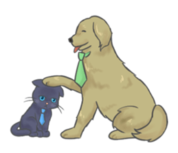 friendly cat&dog sticker #9474523