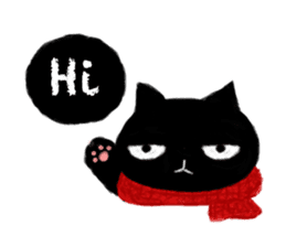 Little black cat sticker #9476336