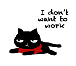 Little black cat sticker #9476339