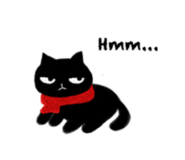 Little black cat sticker #9476344