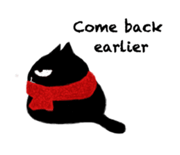 Little black cat sticker #9476363