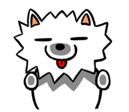 White Pomeranian enjoy life sticker #9477496