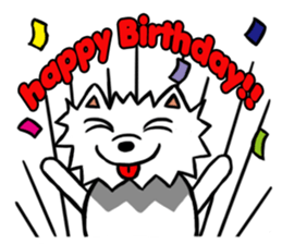 White Pomeranian enjoy life sticker #9477531
