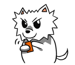 White Pomeranian enjoy life sticker #9477534