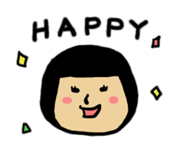 Emotions of the cute girl sticker #9477616