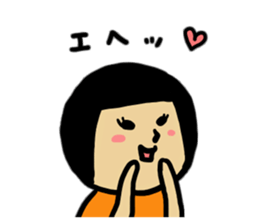 Emotions of the cute girl sticker #9477618