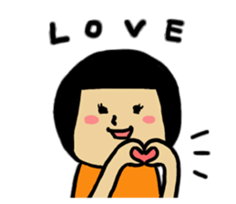 Emotions of the cute girl sticker #9477625