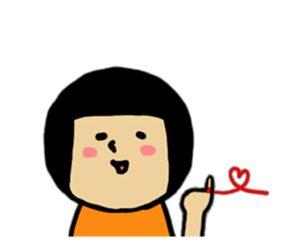 Emotions of the cute girl sticker #9477626